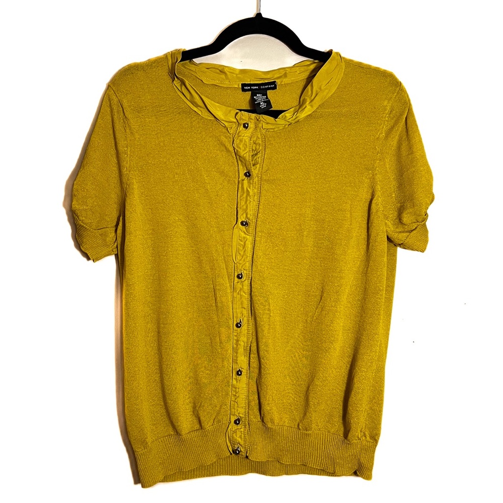 NY&C Short Sleeve Button Cardigan